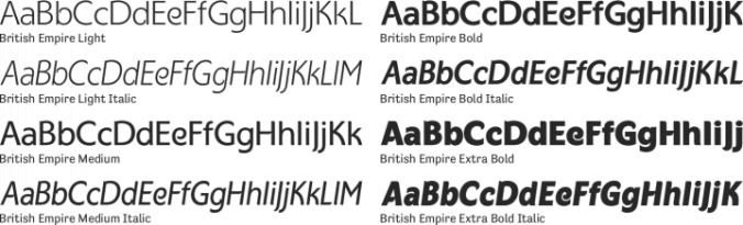 British Empire Font Preview