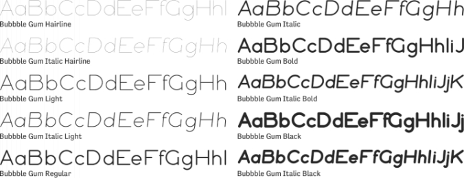 Bubbble Gum Font Preview
