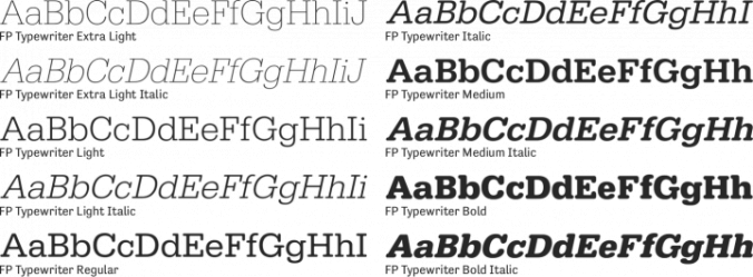 FP Typewriter Font Preview