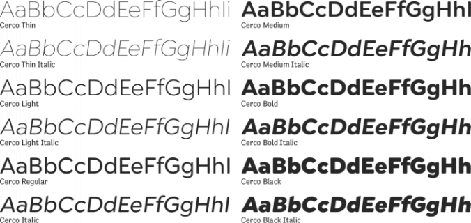 Cerco Font Preview