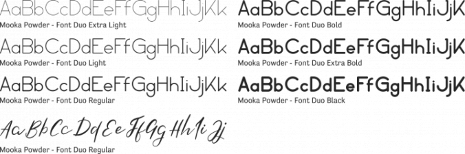 Mooka Powder font duo Font Preview