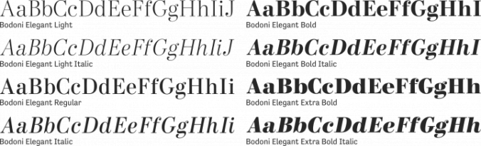 Bodoni Elegant Font Preview