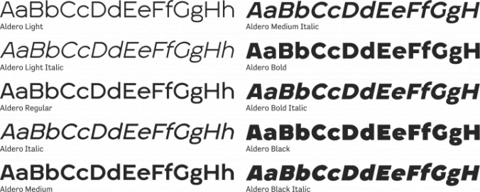 Aldero Font Preview