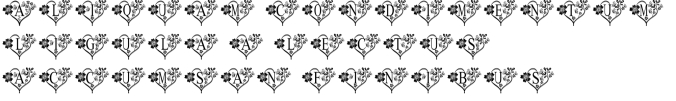 Heart Floral Monogram Font Preview