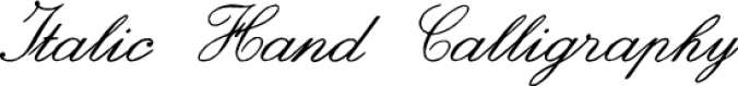 Italic Hand Calligraphy Font Preview