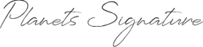 Planets Signature Font Preview