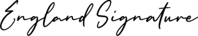 England Signature Font Preview