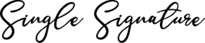 Single Signature Font Preview