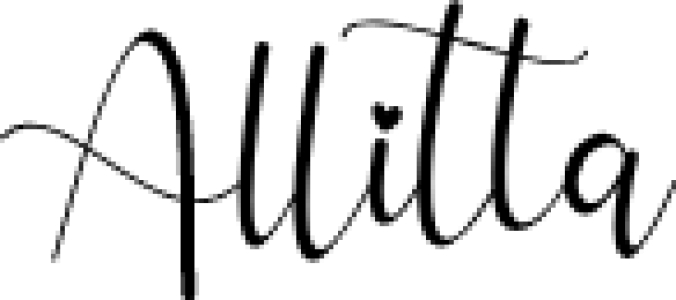 Allitta Calligraphy Font Preview