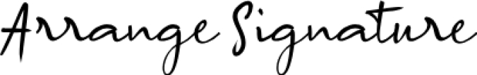 A Arrange Signature Font Preview