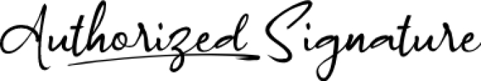 A Authorized Signature Font Preview
