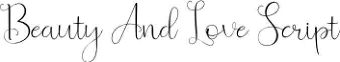 Beauty And Love ScriptFree Font Preview