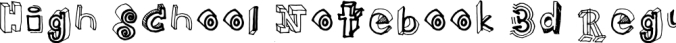 High School Notebook 3d Font Preview