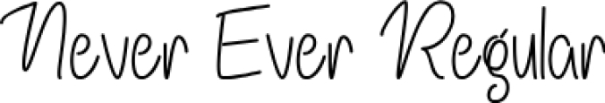 Never Ever Font Preview