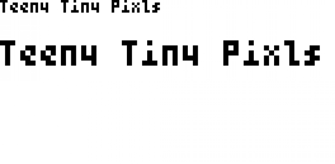 Teeny Tiny Pixls Font Preview