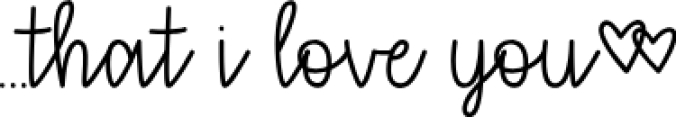That i love you Font Preview