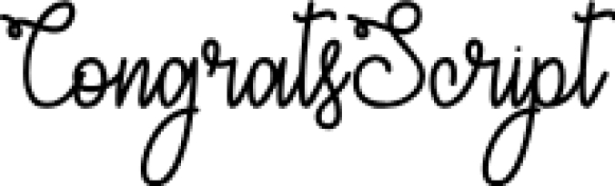 Congrats Scrip Font Preview