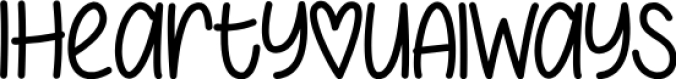 I Heart You Always Font Preview