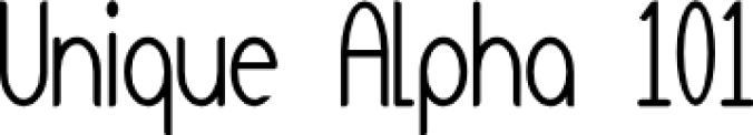 Unique Alpha 101 Font Preview