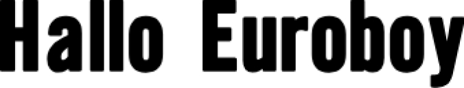 Hallo Euroboy Font Preview