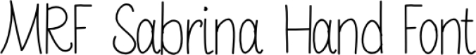 MRF Sabrina Hand Font Preview