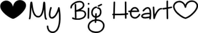 My Big Hear Font Preview
