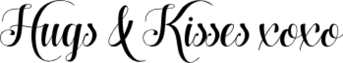 Hugs and Kisses xox Font Preview
