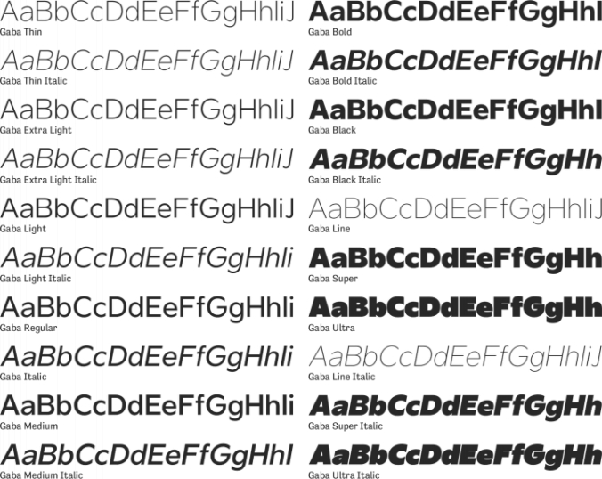 Gaba Font Preview