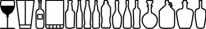 Glass and bottles S Font Preview