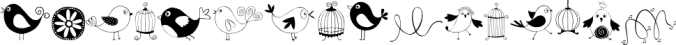 DOODLE DINGS 1 Birds Cages Font Preview