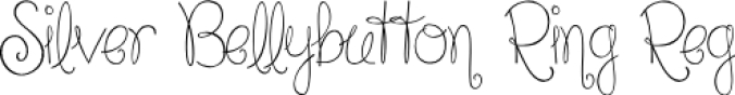 Silver Bellybutton Ring Font Preview