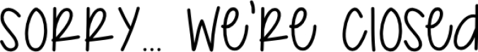 Sorry... We're Closed Font Preview