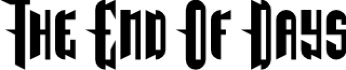 The End Of Days Font Preview