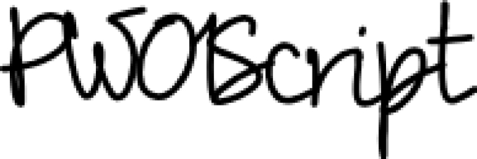 PW01Scrip Font Preview