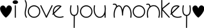 I Love You Monkey Font Preview