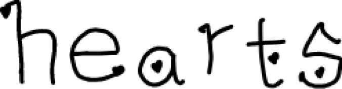 Hearts Font Preview