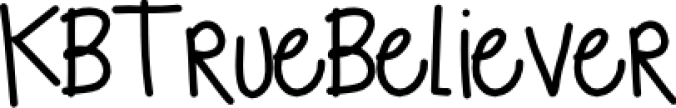 KBTrueBeliever Font Preview