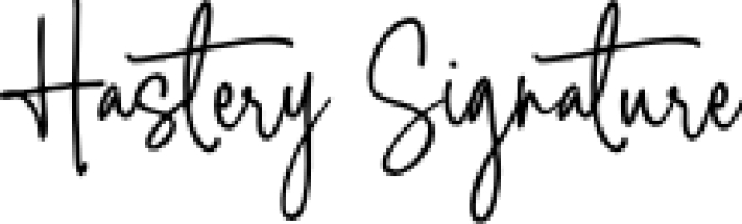 Hastery Signature Font Preview