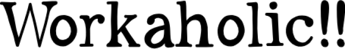 Workaholic Font Preview