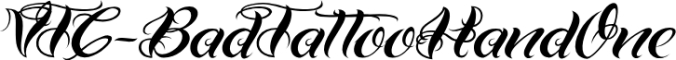 VTC-Bad Tattoo Hand One Font Preview