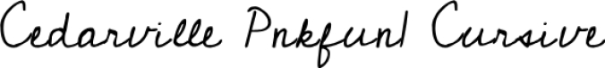 Cedarville Pnkfun1 Cursive Font Preview