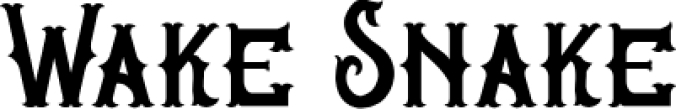 Wake Snake Font Preview