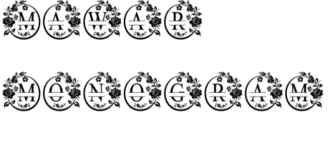 Mawar Monogram Font Preview