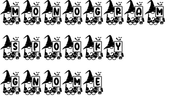 Monogram Spooky Gnome Font Preview