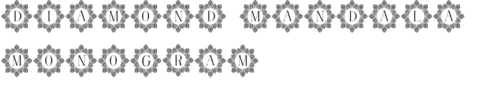 Diamond Mandala Monogram Font Preview