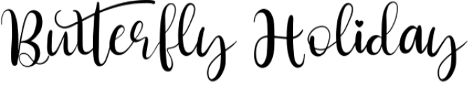 Butterfly Holiday Font Preview