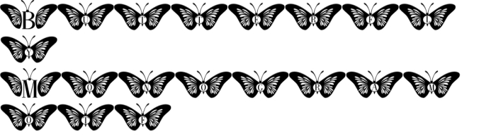 Butterfly Monogram Font Preview