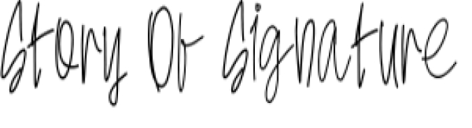 Story of Signature Font Preview