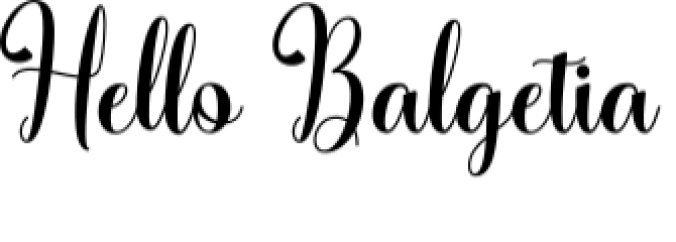 Hello Balgetia Font Preview