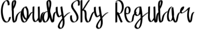 Cloudy Sky Font Preview